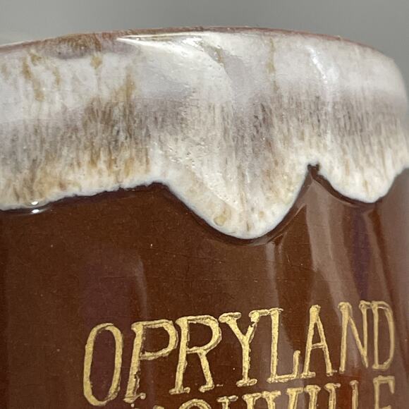 Vintage Ceramic Opryland Souvenir Mug Tennessee Brown Drip Style - Picture 3 of 9